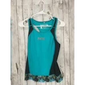 SL3S Womens Performance Tri Tank Top Size Small Blue
